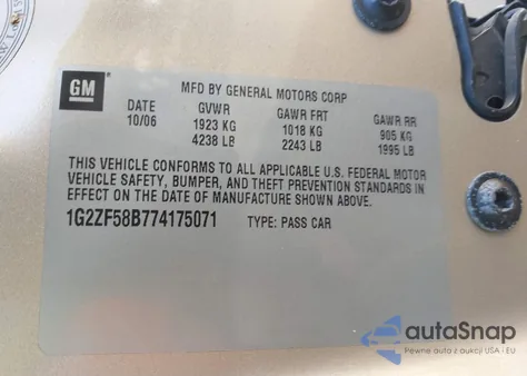 2007 Pontiac G6 Value Leader from USA, damaged, VIN 1G2ZF58B774175071